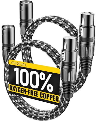 XLR Cables 3ft 2 Pack,Short Microphone Cable OFC Noise Reduction - color: Black-White, size: 3 Feet