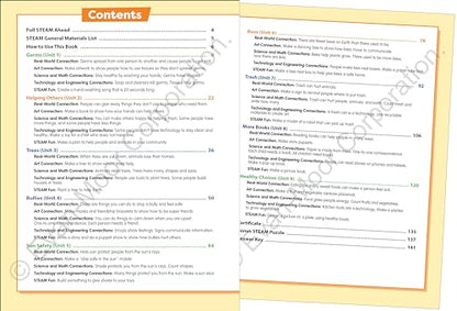 Evan-Moor Skill Sharpeners STEAM Workbook, Grade PreK, Science, Technology, Engineering, Art, Math, Hands On Activities, Helping Others, Collaboration, Solve Real World Problems, Puzzles, Homeschool