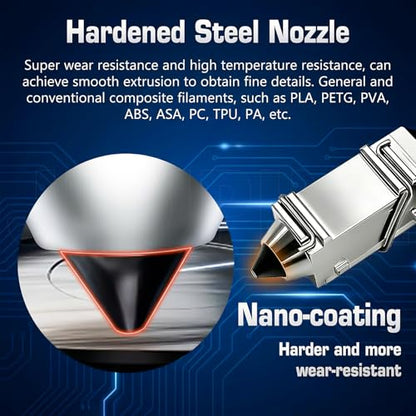 for Snapmaker U1 Nozzle 2 PCS 0.4mm U1 Hotend Full Assembled Plug&Play Ceramic Heating Block Rapid Heating Leak-Proof Design for Snapmaker U1 Extruder Kit Hardened Steel Nozzle 3D Pirnter Accessories - color: 2 PK 0.4MM Hotend Kit