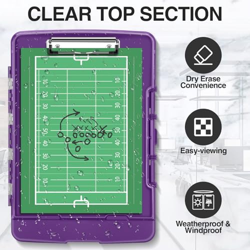 Sooez Original Clipboard with Dual Storage, Heavy Duty Clip Boards 8.5x11 - color: Purple