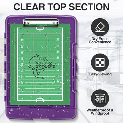 Sooez Original Clipboard with Dual Storage, Heavy Duty Clip Boards 8.5x11 - color: Purple