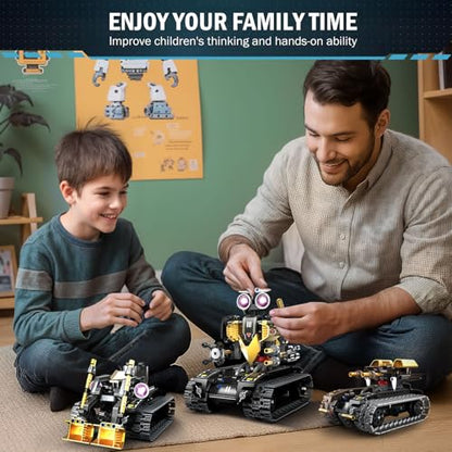 Robot Building Kit with Remote Control, STEM Gifts for Kids Age 8-12, Science Robot Kit Coding Robotics Technic Toy for Boys Girls Birthday Gifts, 5-in-1 Models with 323 Pieces