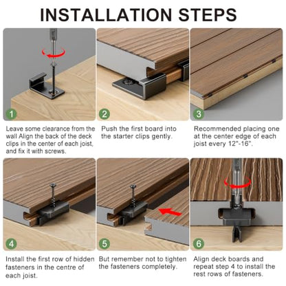 1000Pack Polymer Hidden Deck Fasteners for Composite Decking