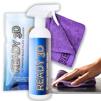 Printer High Quality Build Plate Cleaner, Non-Toxic, No Odor, Easy Clean, Rinse-Free Formula, Includes 12"x12" Microfiber Cleaning Towel (Build Plate Cleaner and Microfiber Cleaning Cloth) - style: Build Plate Cleaner And Microfiber Cleaning Cloth