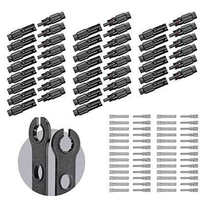 BougeRV 44 PCS 8AWG Solar Connectors with Spanners IP68 Waterproof - size: 22 Pairs 8AWG Male/Female & 1 pair of spanners