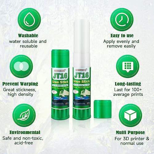 3D Printer Glue Sticks, 36 Grams Each PVP Solid Glue Sticks for Hot Bed Plate, Washable, Non-Toxic, Reduce Warping for PLA, ABS, PETG, Hips, TPU Filament on PEI, Glass, Aluminum, Buildtak Board, 6Pcs - size: 6 PCS