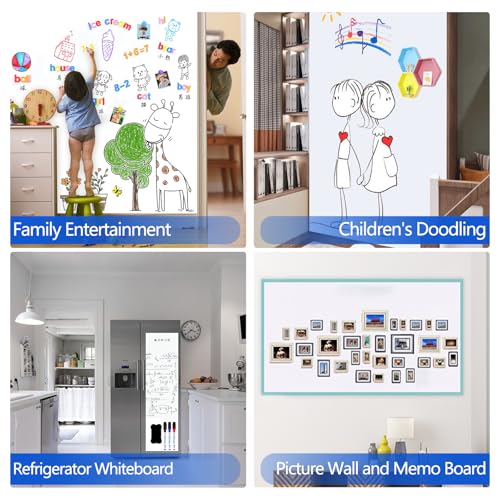JUMUBOARD Self-Adhesive Magnetic Dry Erase Whiteboard Sticker, 24" x 12" - size: 24"W x 12"H