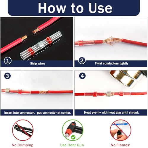 ZQZ 540Pcs Solder Heat Shrink Wire Connectors Kit Solder Stick Terminals - size: Solder Seal