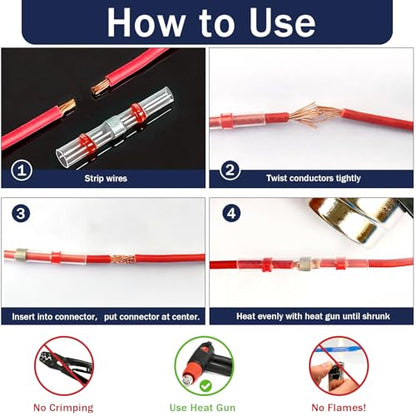 ZQZ 540Pcs Solder Heat Shrink Wire Connectors Kit Solder Stick Terminals - size: Solder Seal