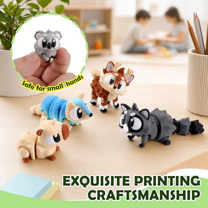 24PCS 3D Printed Animals, Multi-Color Articulated Animal Toys for Kids - style: 24P Upgrade Forest Animals