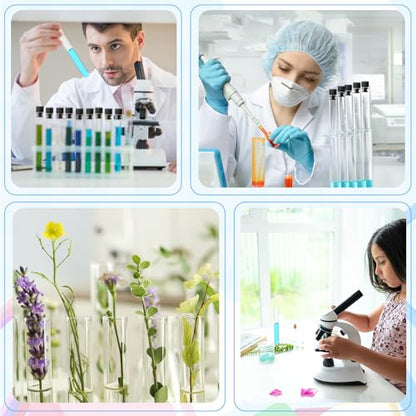 100 Pake 8 ml Clear Test Tubes with Caps 12x100mm Plastic Vials Test Tubes for Scientific Experiments Halloween Christmas Scientific Themed Birthday Party Supplies Candy Storage (Black) - color: Black