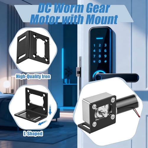 Copkim 6 Pack 12V DC Worm Gear Motor 8mm Coupling Bracket,12V 16rpm - style: 12V 16rpm