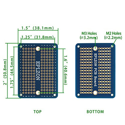 Solderable Breadboard PCB Board Gold-Plated Solder Breadboard for DIY Electronics Projects Apply to Arduino Soldering Projects 3.5"x2.05" (5 Pack + 2 Mini Board, Blue) - color: Blue