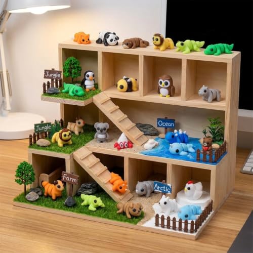 50 Pcs 3D Printed Animals Articulated Fidget Toys Mystery Pack