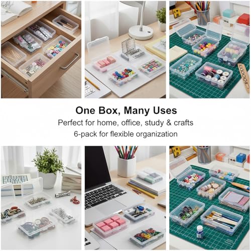 6-Pack Clear Plastic Storage Containers with Hinged Lid - color: Zfyoung 6 pcs plastic cosmetic jar