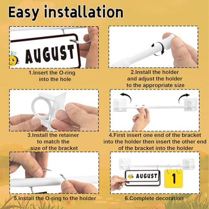 96 Cards Classroom Bulletin Board Decorations Set for Teachers,Flip Calendar with Holder for Classroom,Adjustable Calendar,Preschool Elementary Home Decor Supplies（Bee） - style: Bee