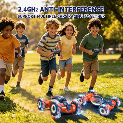 Remote Control Car - RC Drift Car Gesture Sensing Toy Boy Age 6-8-12 Gifts - color: Orange