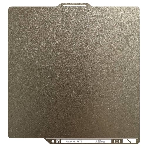 Upgraded Thicker Textured PEI Plate 0.77mm with QR Code for Bambu Lab P1S/P2S/P1P/X1/X1C/A1/X2D 3D Printer, 257x257mm Dual-Textured Plate, Heated Bed Magnetic Flexible Spring Steel PEI Sheet Plate - color: Gold