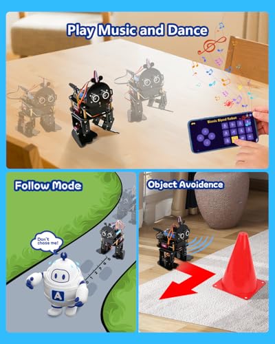Biped Robot Kit STEM Toys Science Kit for Kids, Bionic Bipedal Robotics Programmable Coding Crafts Set for Arduino ESP32, Birthday Gift for Age 8-12 Boys Girls Teens - color: Brown