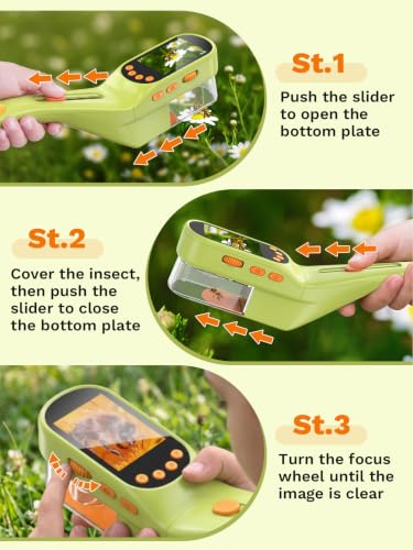 Bug Catcher for Kids with Microscope, Bug Catching Kit-Lemon Green - color: Lemon green
