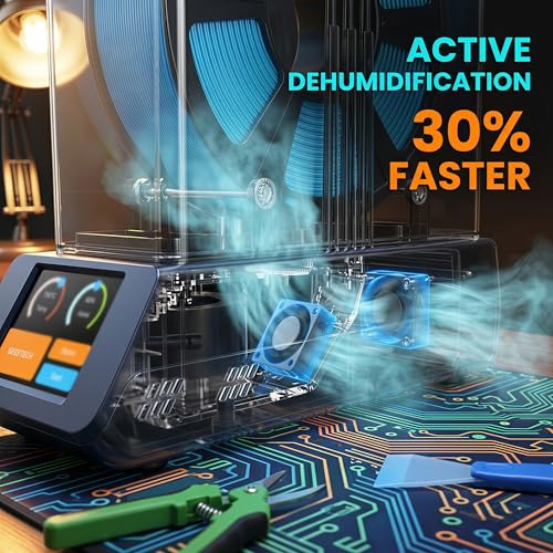 D1 3D Printer Filament Dryer Box, Modular 1+N Filament Storage, 150W PTC Heater Up to 90°C, Active Dehumidification Dehydrator with 2.8" Touchscreen, Compatible with PLA PETG ABS TPU PC PA - size: D1 (Dock + Storage Box)