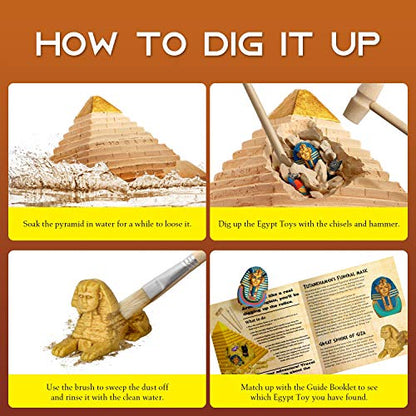Piano Potato Pyramid Dig Kit, 12 Ancient Egypt Treasures & Mummy, STEM 6+ - style: Ancient Egyptian Pyramids