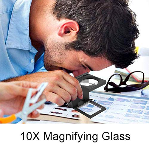 10X 28MM Pocket Magnifier Small Jewelers Loupe Folding Magnifying Glass - size: 3