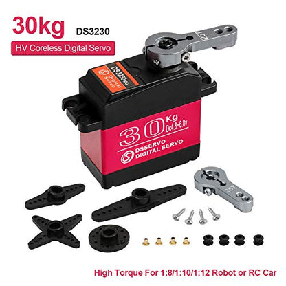 30KG Waterproof Metal Gear RC Servo, 180° - style: 1Pcs 30kg