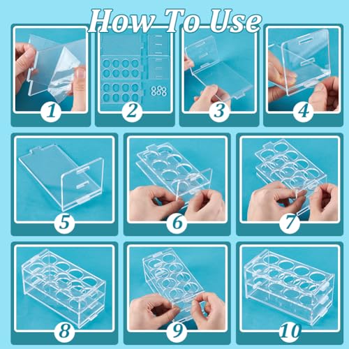 UNICRAFTALE 2 Sets 8-Hole Acrylic Test Tube Holder Rack 15x7x7cm - size: 15x7x7cm
