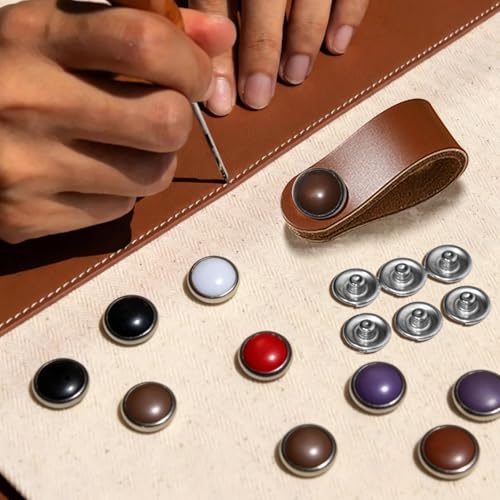 NXTOV 100 Set Pearl Snaps Button Kit with Fastener Pliers - color: Black,red,whith,brown,purple