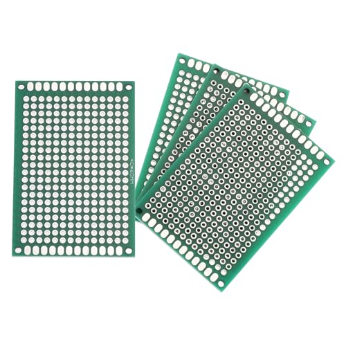 MECCANIXITY 4Pcs Breadboard Solderable 60mm x 40mm Green Circuit PCB Board Double Sided Tin-Plated PCB Prototype Board for Electronics Prototyping, DIY Circuits Projects - color: Green, size: 60mm x 40mm