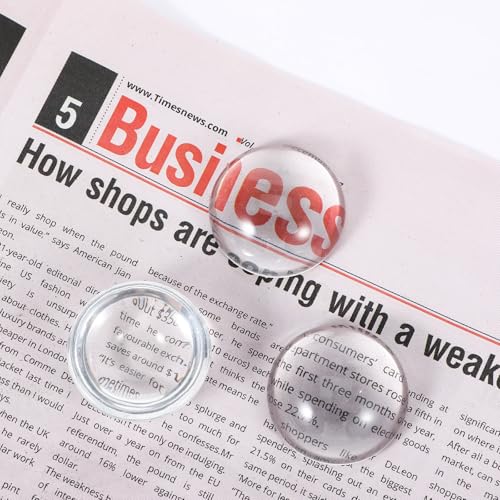 12 Pcs Crystal Dome Magnifying Paperweight, 6X Dome/Paperweight Magnifier Clear Distortion-Free Optics Convex Lens Set for Physics Classroom Home Decor, Paper Weights for Outdoor Events, 1.6inch