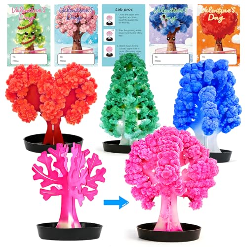 24 Pack Growing Crystal Trees Kit With Greeting Cards for Kids STEM Science Experiment Craft Party Favors School Classroom Gifts Exchange Goodie bags for Boys and Girls