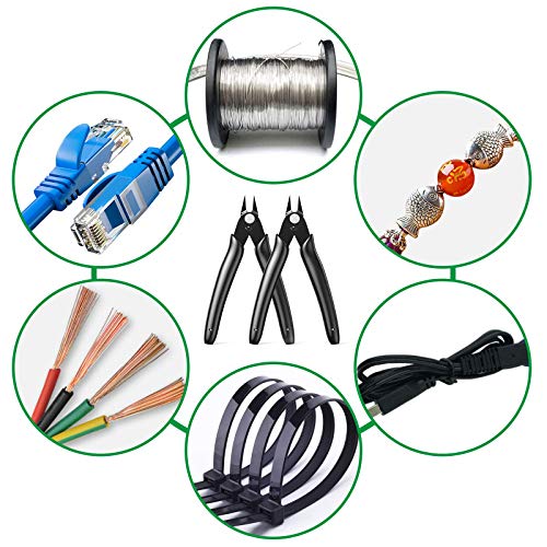 Flush Cutters Micro Wire Cutters 10 Pack Model Nippers Filament 3d Print Snips Flush Cutter for for Jewelry Making, Zip Tie, Copper Wire, Crafts, Floral, Electronics, Black, 5 Inch - color: Black ( 10 Pack )