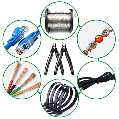 Flush Cutters Micro Wire Cutters 10 Pack Model Nippers Filament 3d Print Snips Flush Cutter for for Jewelry Making, Zip Tie, Copper Wire, Crafts, Floral, Electronics, Black, 5 Inch - color: Black ( 10 Pack )