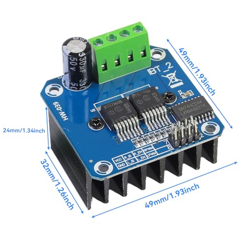 2-Pack BTS7960 43A 6V-27V H-Bridge DC Motor Driver Modules with PWM - color: Blue-2pcs