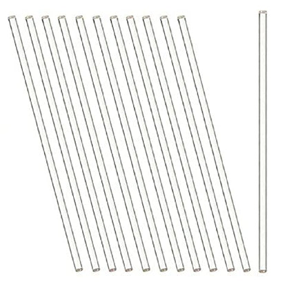 Pack of 12 Lab Glass Stirring Rod 6 inch (150mm) Long, 0.25" Diameter with Both Ends Round for Science, Lab, Kitchen, Science Education