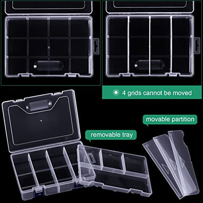 Honoson 6 Pack Fishing Tackle Box Organizer, Clear Waterproof Movable Tray