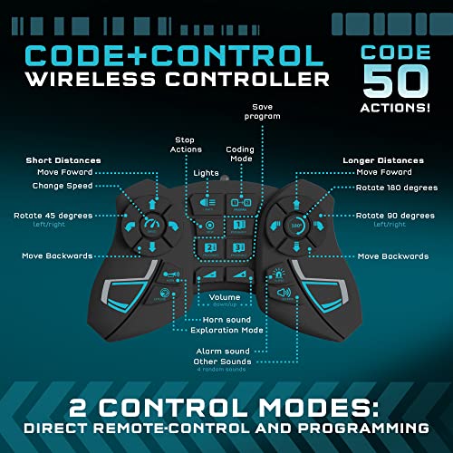 Thames & Kosmos Code+Control Robo Dozr Engineering & Robotics Kit | Build & Program a Robotic Bulldozer | Includes LED Lights, Speaker, Motors, Flexible Tracks & More Durable Building Pieces