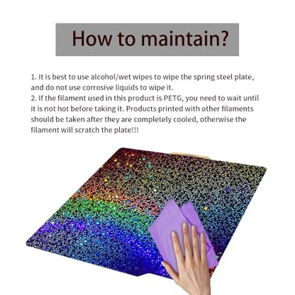 BORDSTRACT Double-Sided Build Plate, PEI Spray Coating + PEY Smooth Film Spring Steel Flexible Plate 300x300mm Without Soft Magnetic Base for Most Models of 3D Printer Platforms - style: PEI spray + PEY film 300*300mm