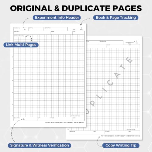 SKYDUE Carbonless Lab Notebook, Student Laboratory Notebook, 8.5" x 11"