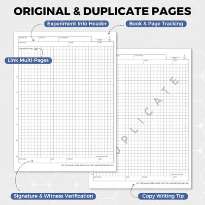 SKYDUE Carbonless Lab Notebook, Student Laboratory Notebook, 8.5" x 11"