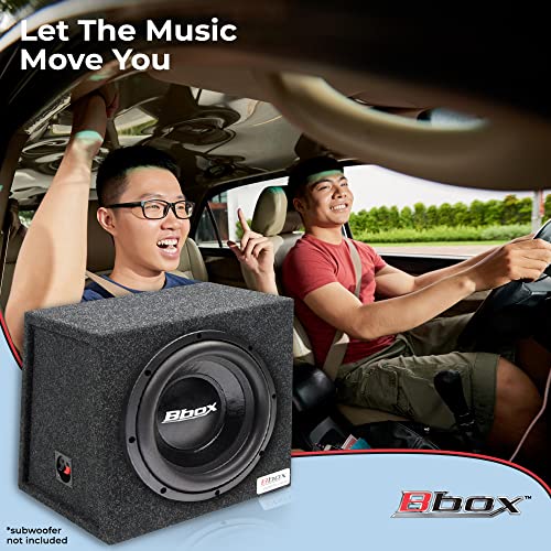 Atrend Bbox Single Sealed 12 Inch Subwoofer Enclosure - Car Subwoofer Boxes & Enclosures - Premium Subwoofer Box Improves Audio Quality, Sound & Bass - Red & Black Spring Terminals - Charcoal - size: 12 inch, style: SEALED