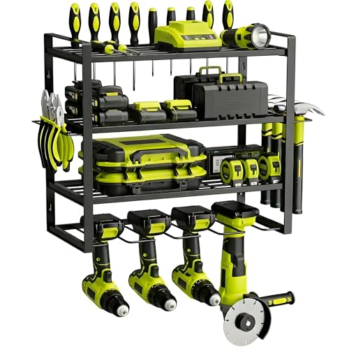 Power Tool Organizer Wall Mount | 4-Tier Rack for 4 Drills