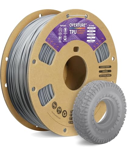 OVERTURE TPU 95A Flexible 3D Printer Filament 1.75mm, 1kg Grey - color: 1kg Grey, size: TPU