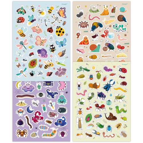Aowplc Cute Bug Stickers – 32 Sheets, 1000+ Insect Stickers