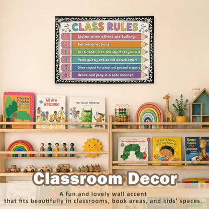 Composition Notebook Classroom Rules Poster Decor Canvas Banner - color: 00-Classroom Rules - Pencil Theme