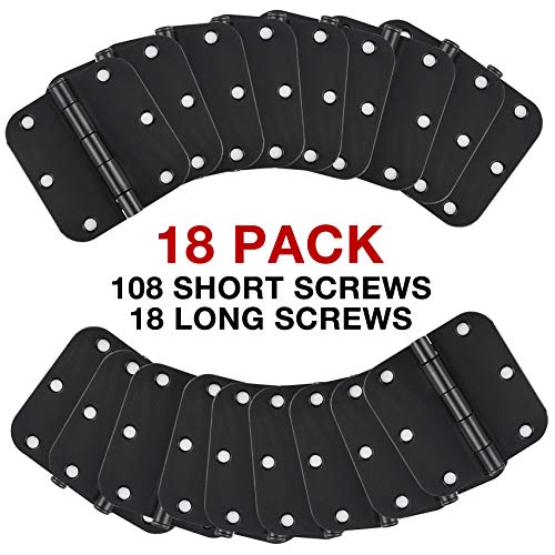 TDCHINGES 3 1/2" Matte Black Door Hinges 3.5 Inch Rounded Flat 18 Pack - color: Matte Black, size: 18 Pack