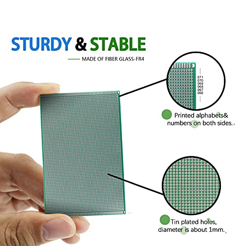 Double Sided PCB Board,D DZRCOXI Large PCB Circuit Board Protoboard 50Pcs 15X20CM for DIY Soldering Electronic Projects Compatible with Arduino Kits (15X20CM-50Pcs) - style: 15X20CM-50Pcs