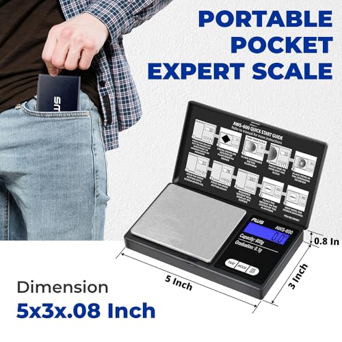 American Weigh Scales Digital Pocket Scale 600g x 0.1g with LCD Display Gram, Ounce, Carat, Grain for Coins, Jewellery, Gemstones, Metals, Kitchen, Food & Medicines – Black - color: Black, size: 600g x 0.1g